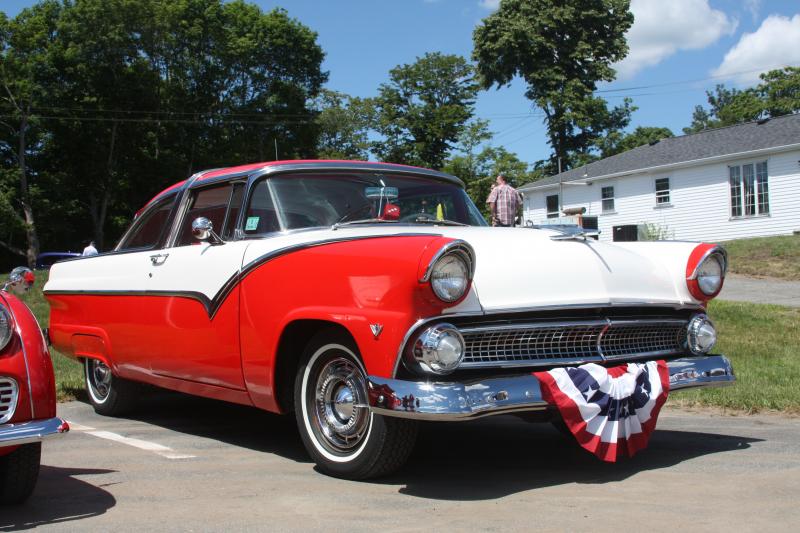 West Wareham residents Howie and Claire Smith had their classic car dressed up with a red, white and blue bunting for the show. BY MATTHEW BERNAT
